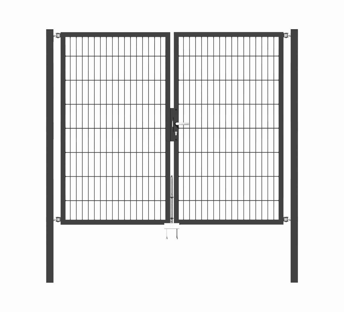 Alberts 648459 Dubbele poort Flexo met toebehoren, antraciet, breedte 200 cm, hoogte 160 cm