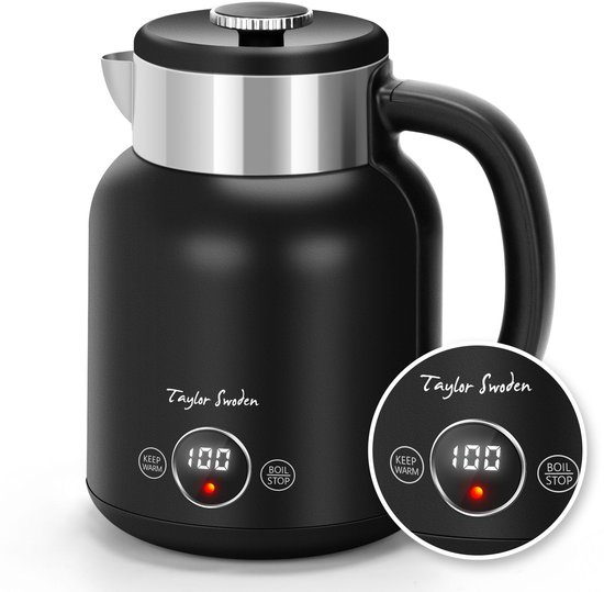 Taylor Swoden Asher Retro Waterkoker met Temperatuurregeling 1.7 Liter