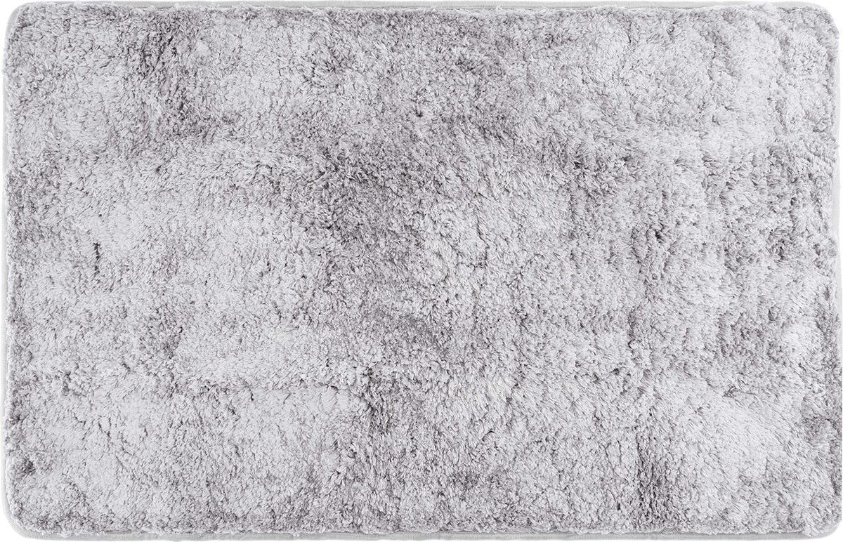 La'Moussawi ® Zachte Hoogpolige Badmat van Microvezel met Veilige Antislip Basis in Tijdloos Grijs 50 x 80 cm