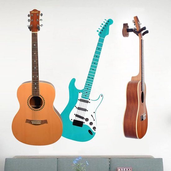 Donner Muurbevestiging Auto Lock Gitaar Hanger Haak Houder Stand (3-Pack Zwart