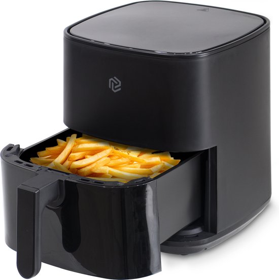 Digitale Airfryer - Heteluchtfriteuse - Zwart - Digital Touchscreen - 1500W - 80ºC tot 200ºC - Incl. Slimmer Timerfunctie - 9 Kookprogramma's + Eigen Kookinstellingen - 5.5 Liter