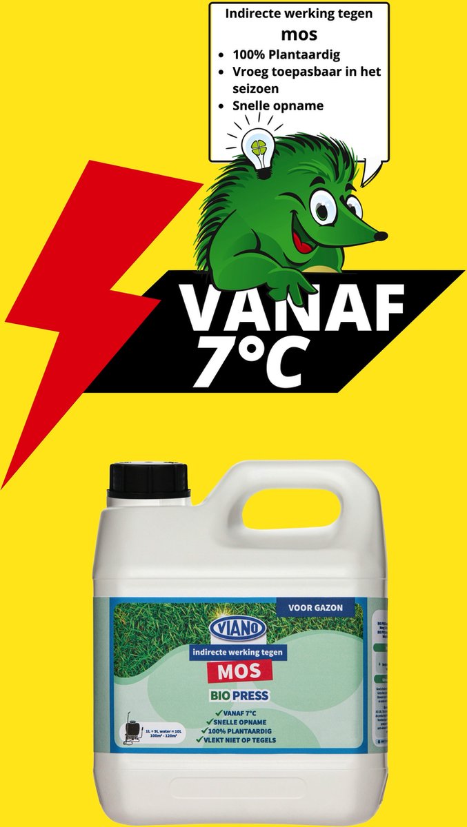 Viano Bio Press 5L voor 600m² - Biologische mosbestrijding in gazon - Snel, Milieuvriendelijk en Resultaat binnen 24 Uur! van Merkloos	 — afbeelding 2