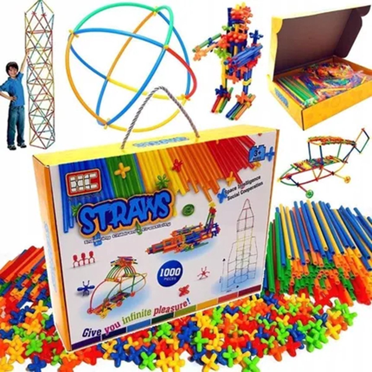 Useme Straws - Bouwen met rietjes - Speelgoed - Bouwset - 1000 Pcs - Kinderen