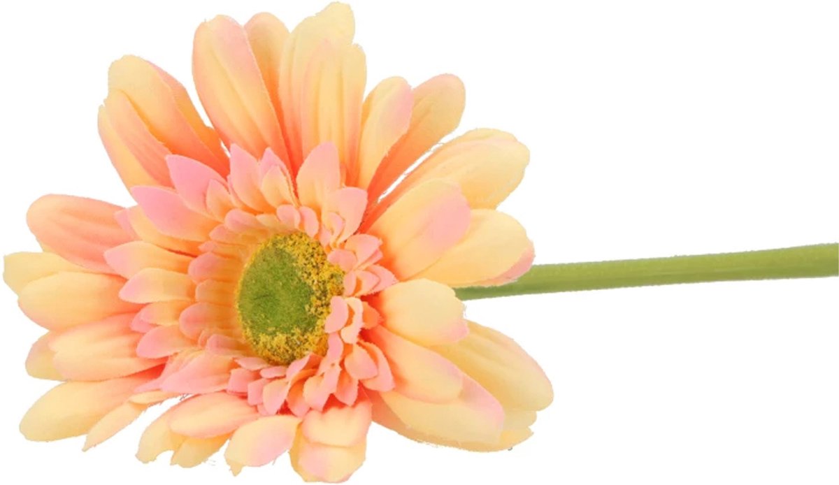 DK Design Kunstbloem Gerbera - 72cm - zalmkleurig - Real Touch - kunst zijdebloemen