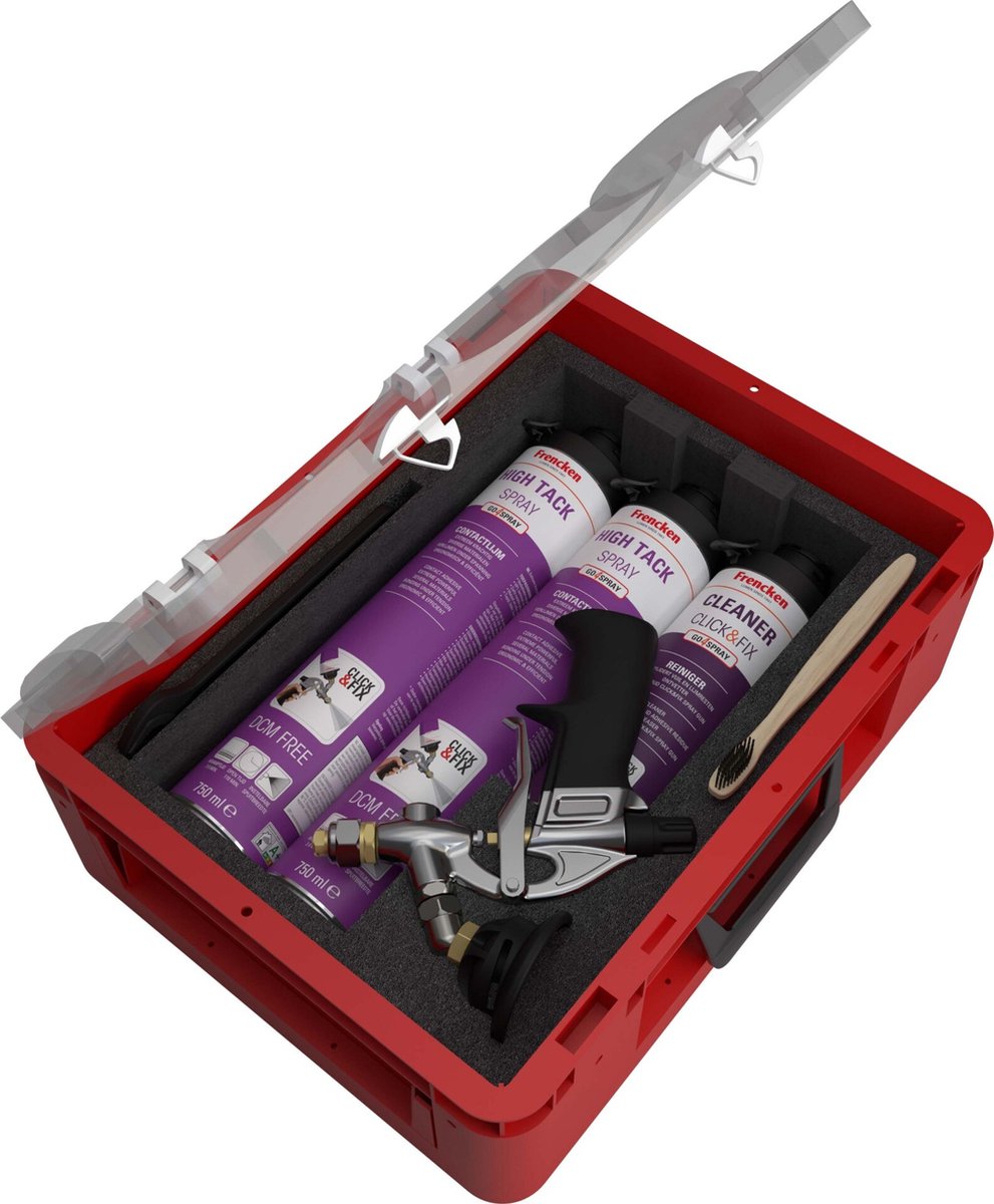 Frencken Click Fix High Tack startersset - 2 bussen plus pistool - voor zware materialen hout