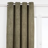 Bol.com Atmosphera Fujo Fluwelen Verduisteringsgordijn 135x260cm - Gordijnen kant en klaar met haakjes ringen - Kakigroen aanbieding