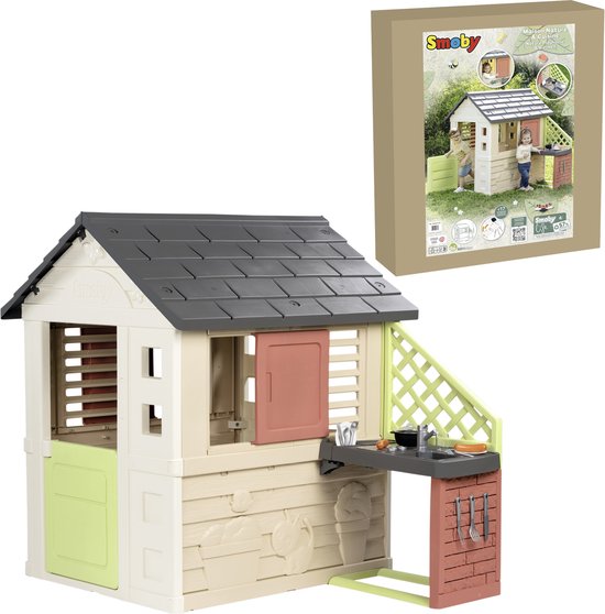 Smoby - Smoby Life - Nature Playhouse met keuken - Speelhuis - Accessoires - Vanaf 2 jaar.