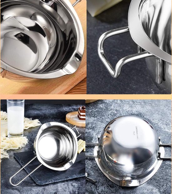Wax Smeltpot - 1000ML Dubbele Boiler, Roestvrijstalen Chocolade Smeltpot voor het smelten van chocolade, boter, snoep, kaars, zeep, was