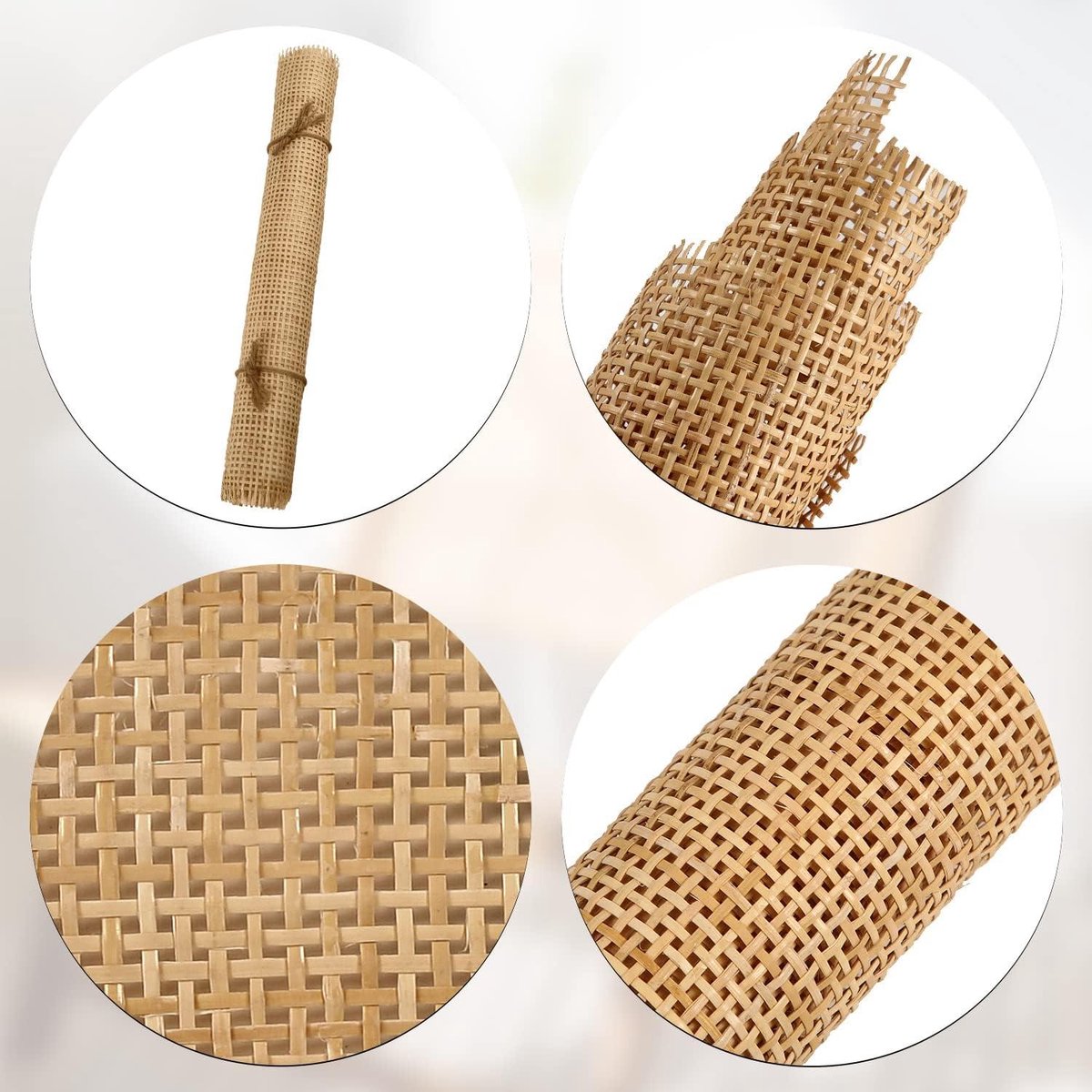 Natuurlijke Rotan Webbing Rol voor Meubels en Doe-Het-Zelf Projecten