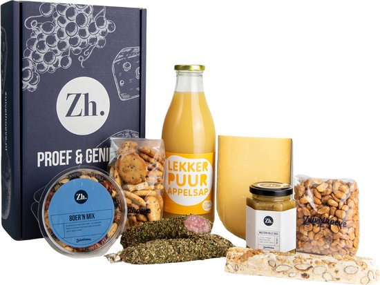 Zuivelhoeve Smakelijk genieten Borrelpakket cadeau - Borrelbox voor thuis - Snackpakket - Cadeaupakketten eten & drinken - Alles voor de Borrelplank - Altijd vers - Proef & Geniet