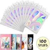 Mylar gripzakjes, 100 stuks, transparant, goudkleurig, hersluitbaar, Mylar- zakjes, aluminiumfolie, duurzaam, dubbelzijdig, metallic folie, opbergzakjes, zakjes voor koekjes, snoep (7,5 x 10 cm Mylar gripzakjes, 100 stuks, transparant, goudkleurig, hersluitbaar, Mylar- zakjes, aluminiumfolie, duurzaam, dubbelzijdig, metallic folie, opbergzakjes, zakjes voor koekjes, snoep (7,5 x 10 cm