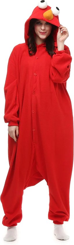 CHIFIGNO Grappige pyjama onesie voor volwassenen kerst cosplay kostuums nieuwigheid pyjama voor vrouwen mannen, Hotdogs op Yellow-2, XL