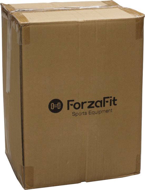 Gesloten kartonnen doos met ForzaFit logo.