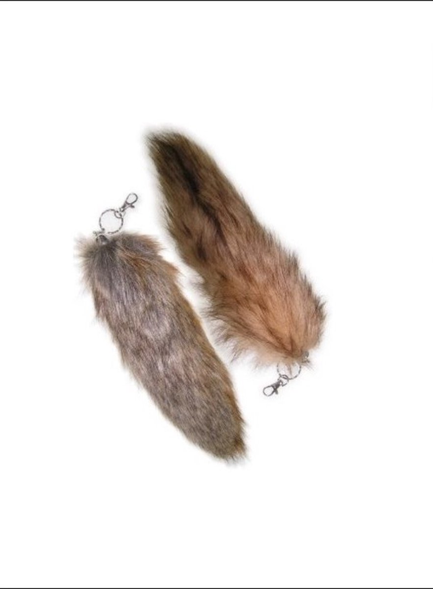 New Age Devi - 30cm luxe Vossenstaart - sleutelhanger van nep bont voor carnaval feest en party - vos