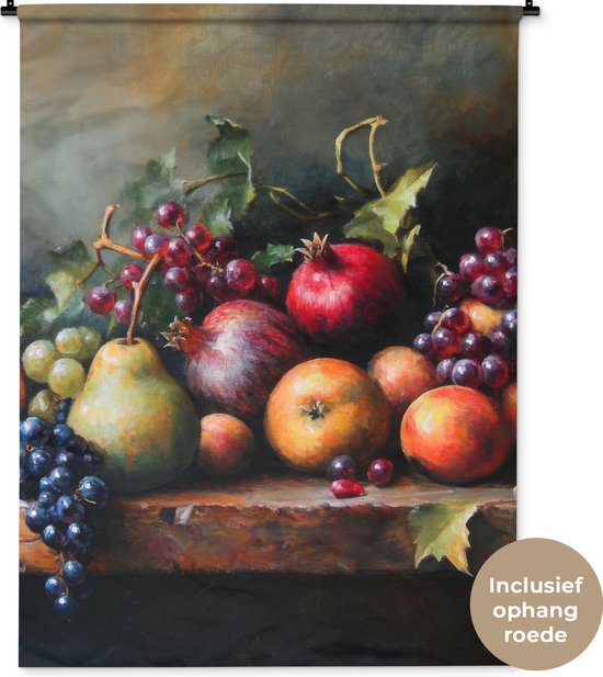 Tapisserie murale 120x160 cm - Tenture murale rustique - Nature morte - Fruits - Tapisserie - Tapisseries