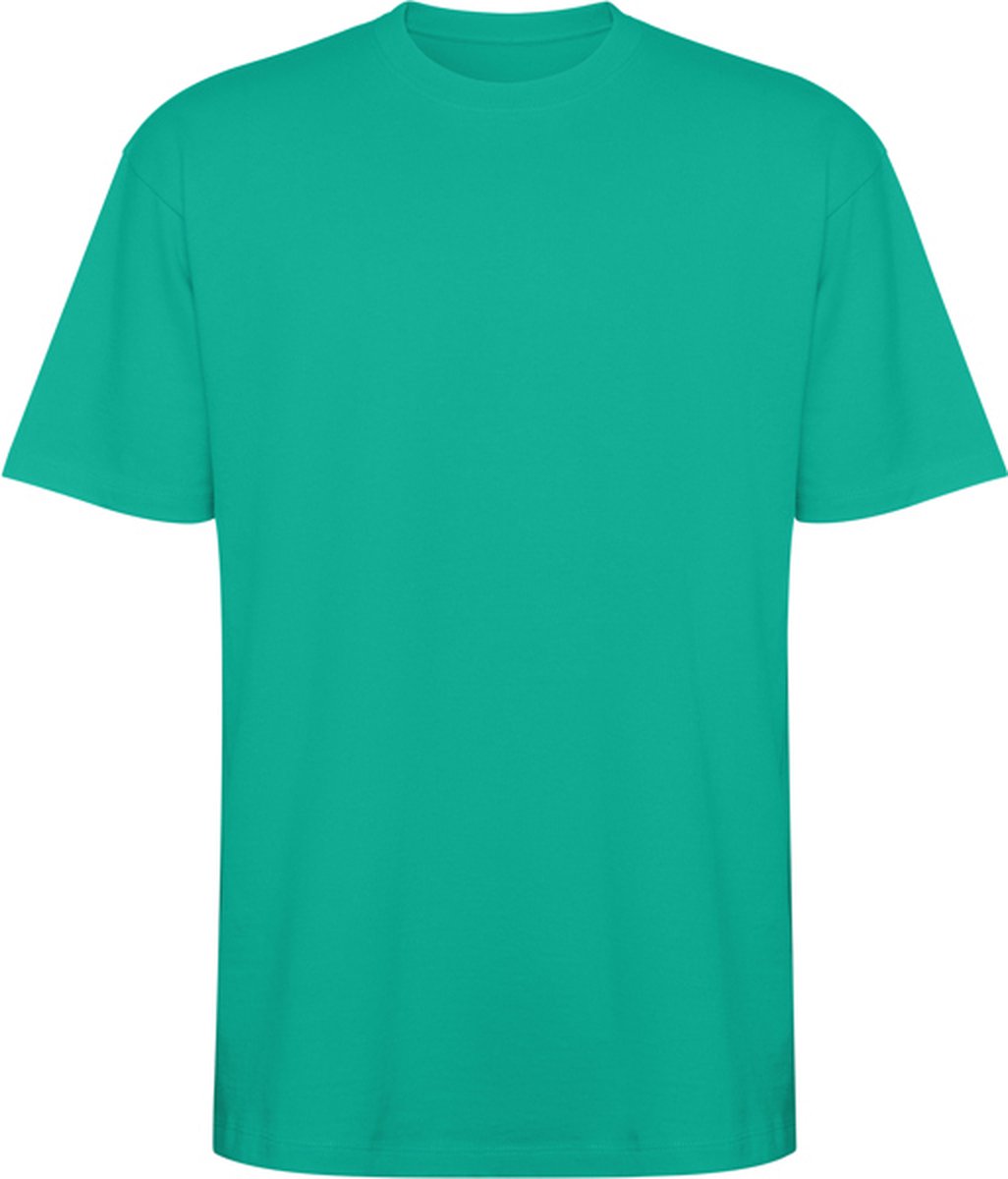 Jade oversized unisex t-shirt katoen Model Bull merk Roly Groen