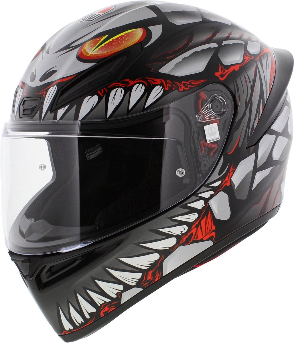 AGV K1 S Motorhelm Lyzard mat zwart grijs rood - Maat L