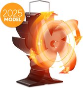 Johannes & Co - kachelventilator voor houtkachel zwart - haardventilator ecofan - warmte ventilator - verwarmingsaccessoires