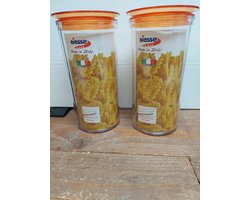 2 STUKS Ronde Luchtdichte Container, Oranje, 1750 cc, merk: BIESSE Casa