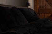 Velvet - Dekbedovertrek - Zwart - Tweepersoons - 200x200 cm - 200x220 cm - 2 Kussenslopen - Laken - Zacht - Teddy Dekbedovertrek - Fluffy Dekbedovertrek - Luxe Beddengoed met Velvet aan Beiden Zijden