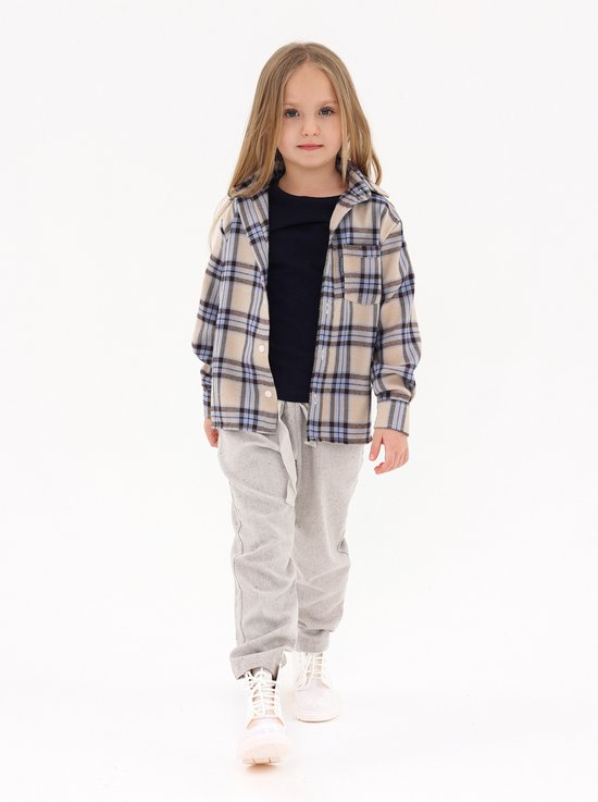 RobyKris Garçons / Filles / Unisexe / Chemise Enfants / Chemise | Manches longues | Flanelle | taille 104-110
