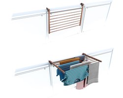 Foxydry Duo 82 cm droogrek balkon - corten - rechthoekige reling