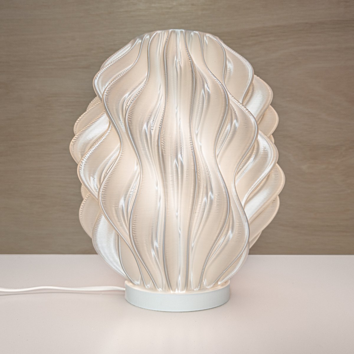 Tafellamp GROOVE - zwart H31 cm - E27 LED Lamp - 3D geprint - Bureaulamp, nachtlamp, sfeer verlichting van duurzaam kunststof