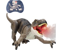foto van Silvergear RC Dino - Dinosaurus Speelgoed - Dino Auto - RC Auto - T-Rex - Rook, Licht & Geluid - Bruin