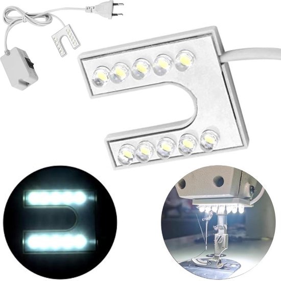 Lamp Naaimachine, LED-lampje Flexibele zwanenhalslamp met magnetische voet voor naaimachine 110-265V EU-stekker