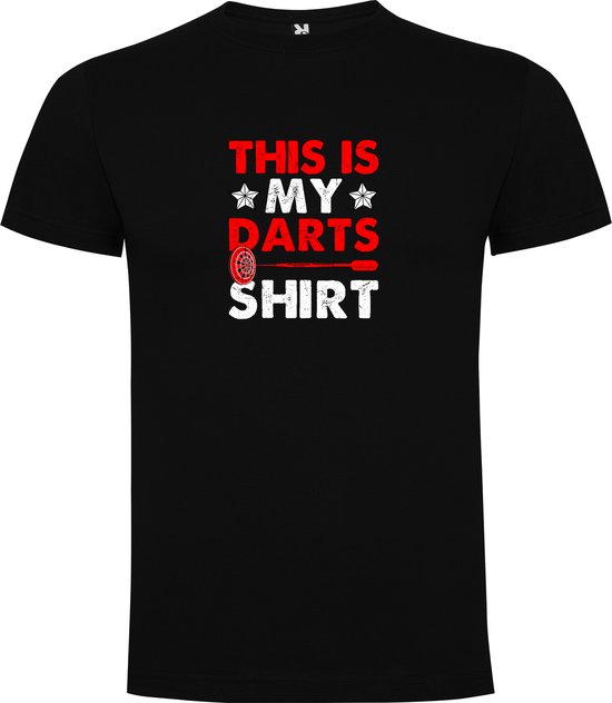 T-shirt Zwart avec imprimé « This is my Darts Shirt » en couleur, taille 3XL