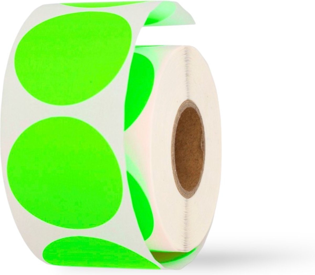 Sluitsticker - Etiketten - Stickers - fluor groen - O18 mm - rol van 1000 stuks