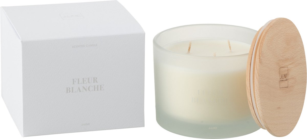 J-Line geurkaars Accords Essentiels - Fleur Blanche - wit - 28U Wit - Rood