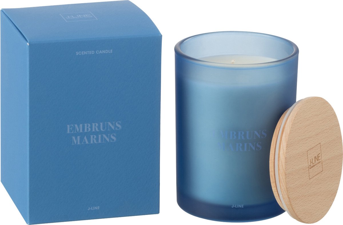 J-Line geurkaars Accords Essentiels - Embruns Marins - blauw - 38U