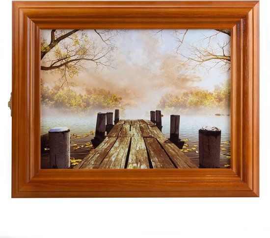 Sleutelkast Van Hout, Hangkast Met Sleutelplank, Wandorganizer Voor Het Opbergen Van Sleutels Sleutelkast Vintage Look Houten Sleutelbox