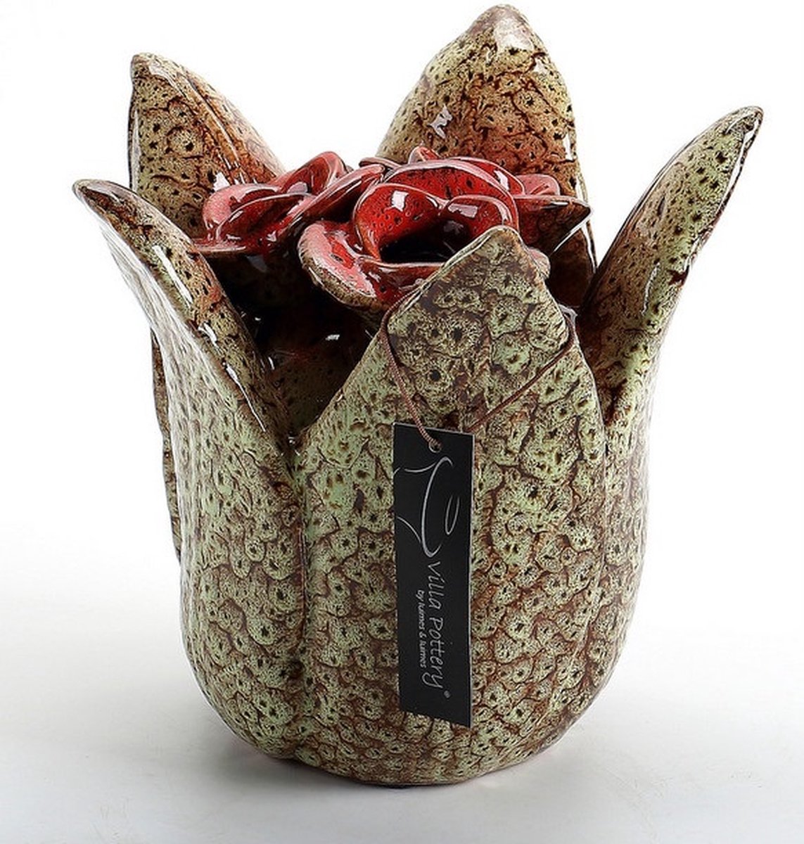 Villa Pottery Lilou vaas Rood 21 x 20.5 x 21