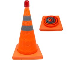 Opvouwbare Pion met Verlichting - 41 cm hoog – Reflecterend en LED Verlichting – veiligheidspilon – Pionnen