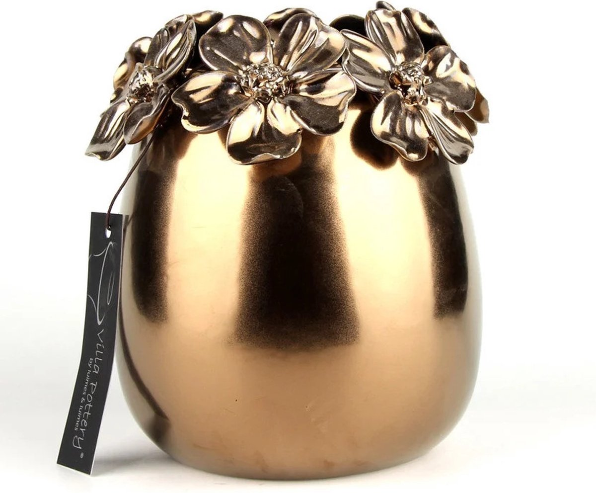 Villa Pottery Vaas Jolie 2 Goud 15x15x15