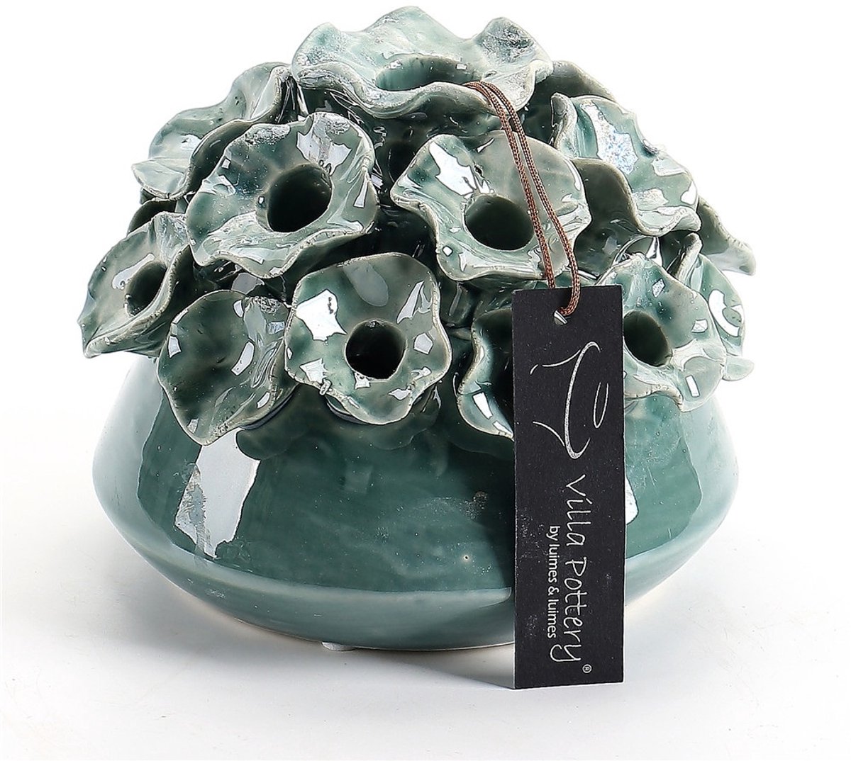 Villa Pottery Blauwe Bloemen Tuitvaas Suus D14xH12