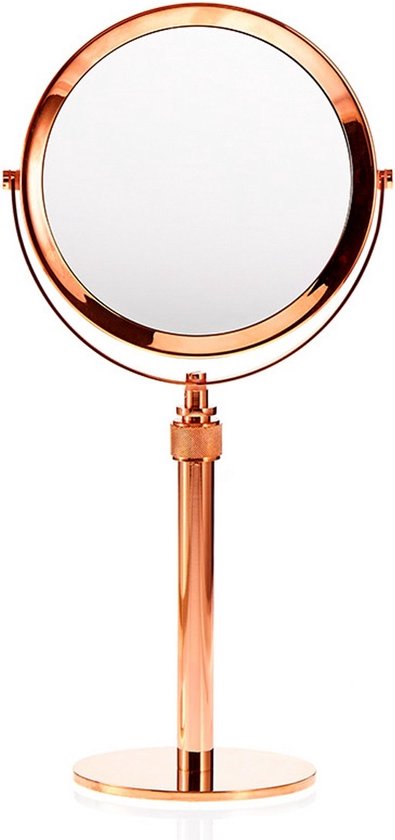 Miroir grossissant sur pied Decor Walter x5/x1 Ø17cm H50cm cuivre rouge