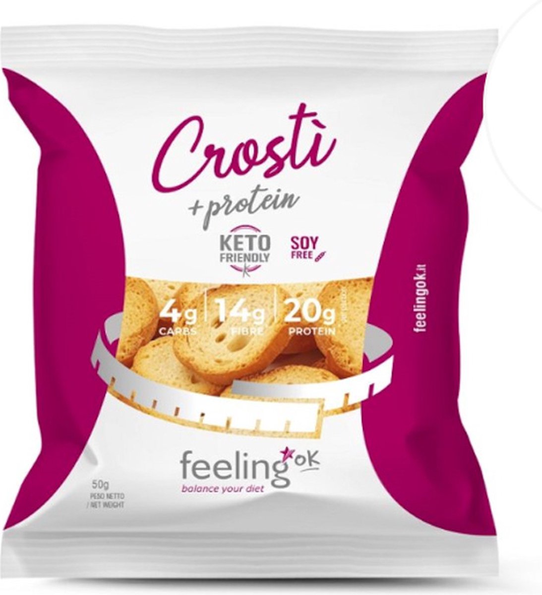 Feeling OK | Crosti Toastjes | Olijf | 6 stuks | 6 x 50 gram