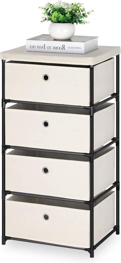 EUGAD Draaibare boekenkast, ruimteverdeler, staand rek, draairek, kantoorrek, decoratief rek, 360 graden vrij draaibaar, met 4 etages, MDF, naturel, 40 x 129 x 40 cm
