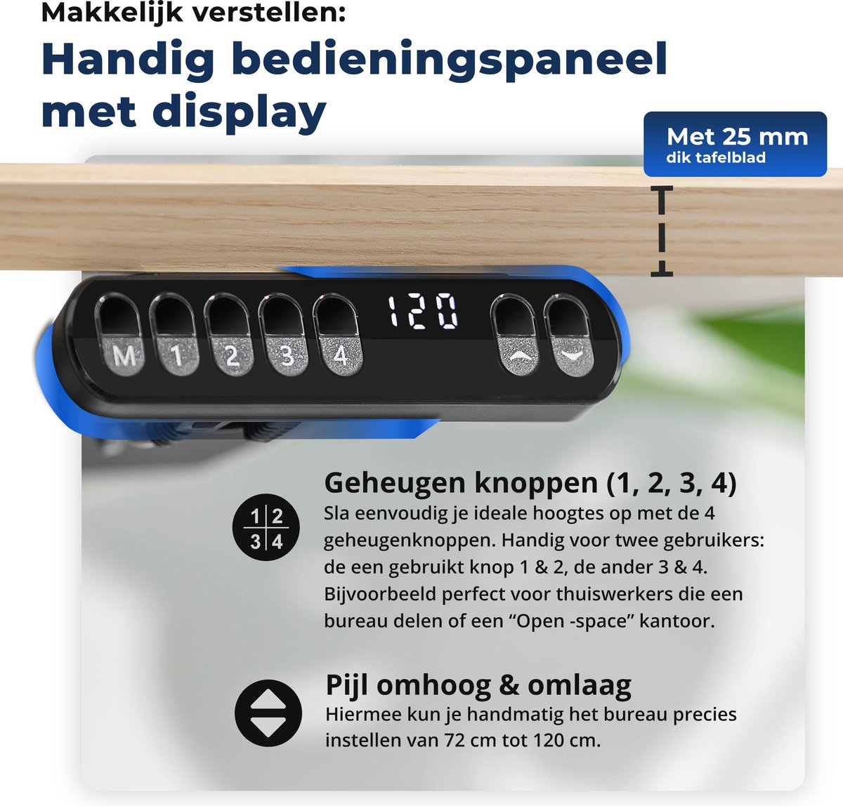 Backerz Backerz Zit Sta Bureau 120x60 - afbeelding 3