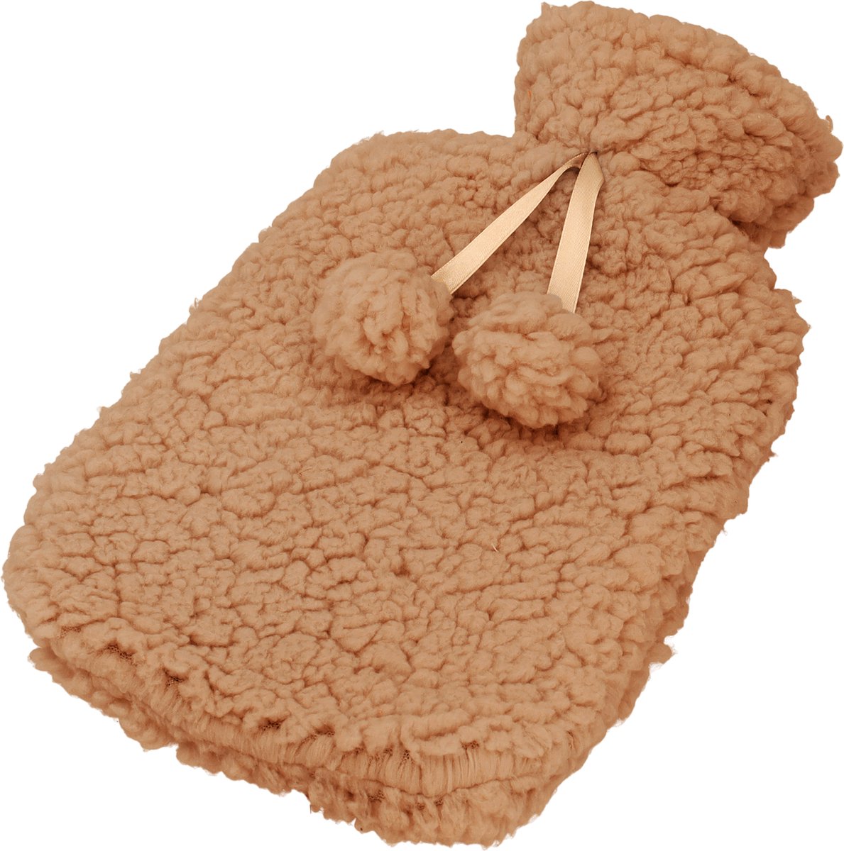 Kruik met Teddy Hoes 29x17x4 cm - Warmwaterkruik - Warmtekruik - Warmte Kussen - Bruin - Deluxa – foto 4