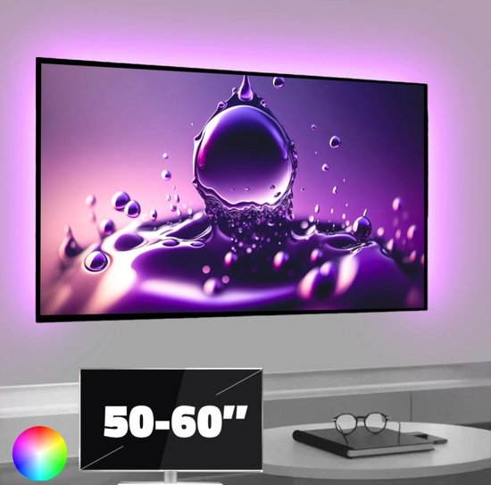 TV led strip | TV verlichting | TV Lamp | met 3x RGB strips 50-60 inch | 2x 50cm en 1x 90cm led strips | Gaming accessoires | Led Light Strip | Licht strip