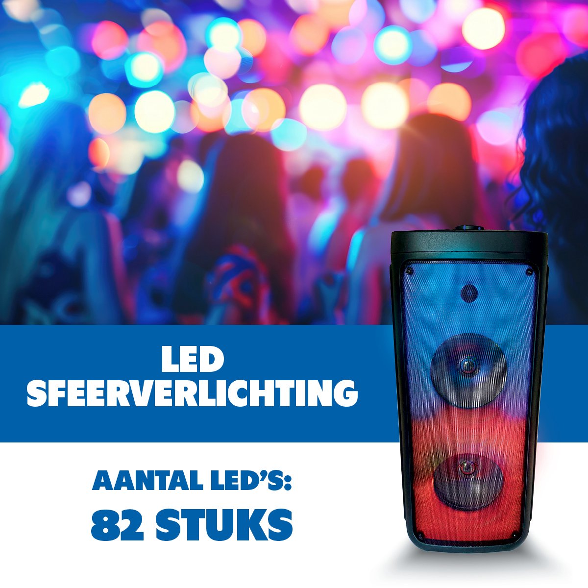 Karaoke Set Met 2 Microfoons En LED Effect Licht - Fenton LIVE2104 Bluetooth Speaker 400 Watt Karaoke Set Met 2 Microfoons En LED Effect Licht - Fenton LIVE2104 Bluetooth Speaker 400 Watt