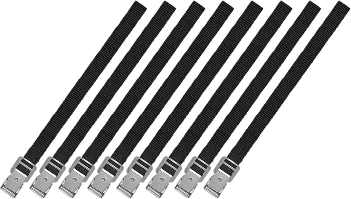 Candala 8 stuks spanbanden met metalen gesp 18 mm - 40 cm spanband riem fietsendrager bevestigingsriemen