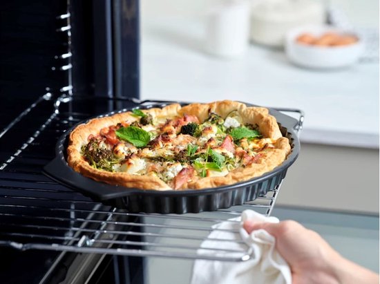 GreenPan Bistro Quichepan - 28cm - PFAS-vrije antikleeflaag - Keramische bakvorm - Ovenbestendig tot 230°C - Rond - Zwart