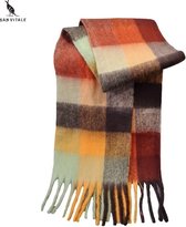 AIEOE Heren sjaal gebreide wintersjaals Chunky zachte warme lange gebreide sjaal voor koud weer Cosy Wrap 170cm|67, Beige, 170x30cm