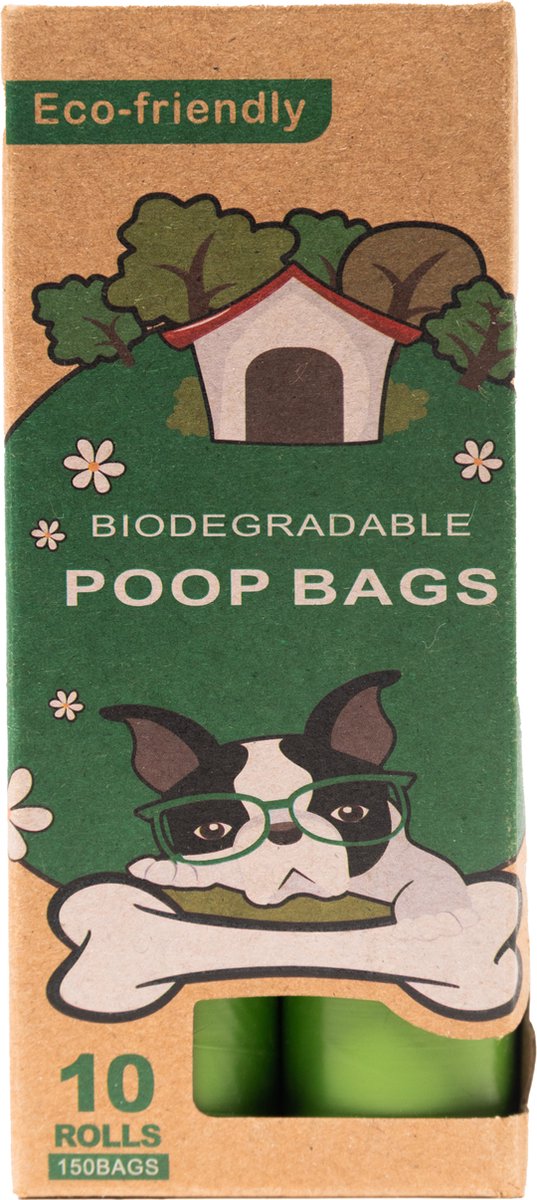 Biologisch afbreekbare poepzakjes - poepzakjes hond - poepzakjeshouder - poepzakjes biologisch afbreekbaar - poepzakjes houder - milieuvriendelijk - 10 rollen - Trimmi