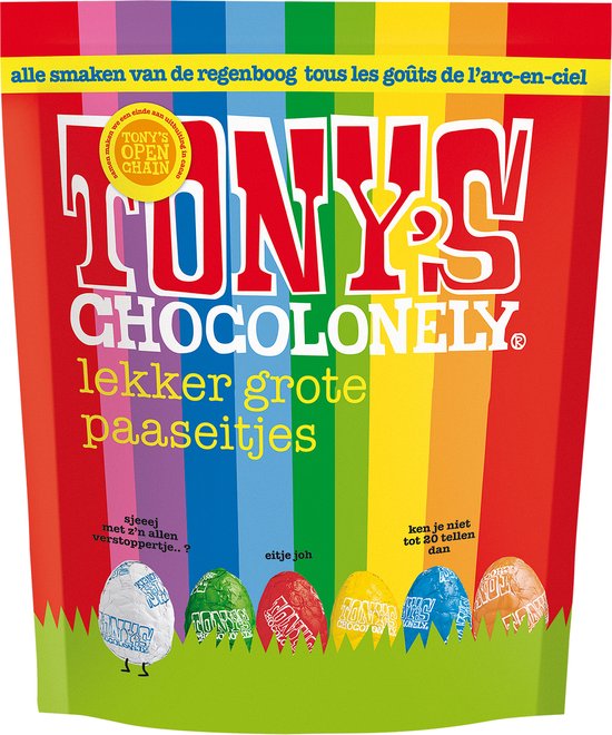 Tony's Chocolonely Paaseitjes Chocolade - Chocolade Mix - Uitdeelzak Pasen - Paaschocolade - Paascadeautjes voor Kinderen - Paas Cadeau - 1 x 230 Gram Paaseieren